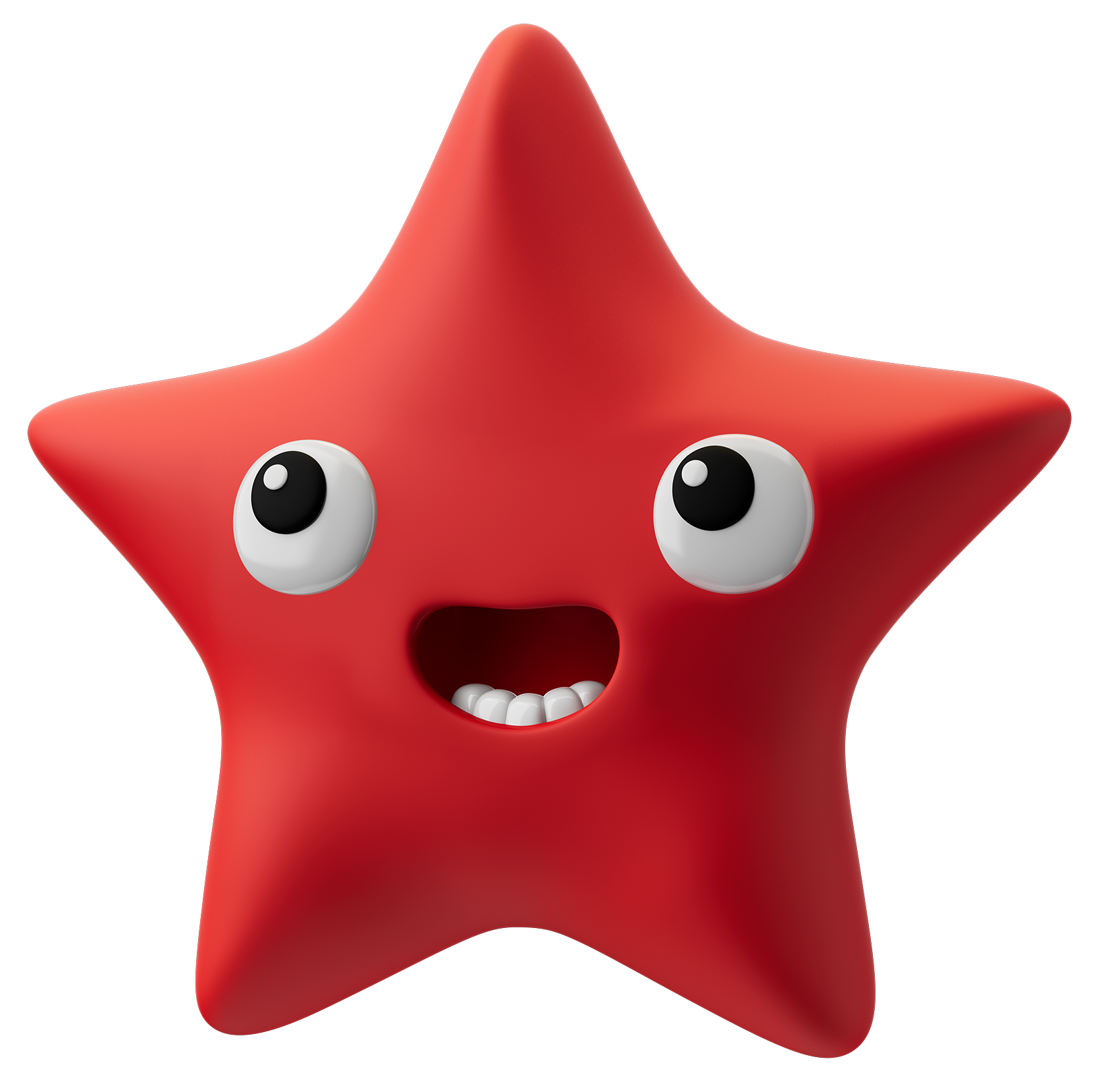 Hymyilevä punainen Moi-tähti 